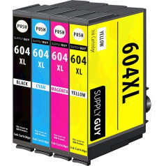 Supply Guy XL printeru kasetnes, kas saderīgas ar Epson 604 604XL Multipack, kas piemērotas Expression Home XP-3200 XP-3205 XP-2205 XP-4200 WorkForce WF-2930 WF-2935 WF-2950 (4 kasetnes)