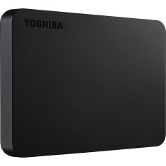 Toshiba HDTB310EK3AA 1TB Canvio Basics USB 3.0 portatīvais ārējais cietais disks (atjaunots) Jaunākā versija 78 x 109 x 19,5 mm melns