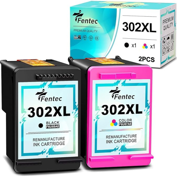 FENTEC Printeru kasetnes 302 XL saderīgas ar HP 302 XL tintes kasetnēm HP 302 Multipack priekš HP Envy 4525 4520 4522 4523 4524 Officejet 5230 3831 3830 3833 4650 5658 DeskJet 3636 36 36 30 36 39 2130