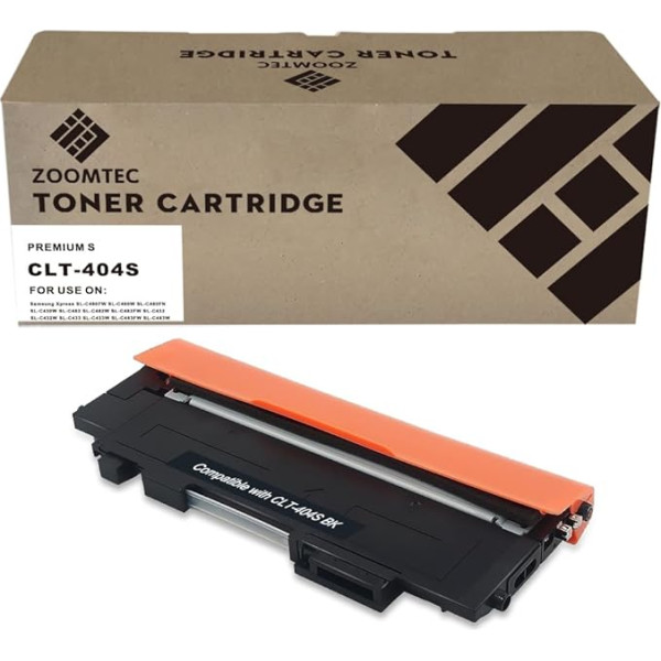 ZOOMTEC Tonerkassette CLT-404S CLT-K404S Tintenpatrone kompatibel mit Samsung Xpress SL-C430 SL-C430W SL-C430W SL-C480 SL-C480W SL-C480FN SL-C480FW (Farbe: Schwarz)