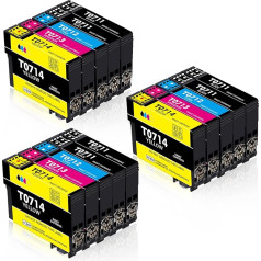 T0715 Kārtridži saderīgi ar Epson T0711 T0712 T0713 T0714 Kārtridži saderīgi ar Epson Stylus SX100 SX218 SX415 SX515W SX200 DX4000 DX4050 DX7450 DX8400 DX8455 15 iepakojumā: