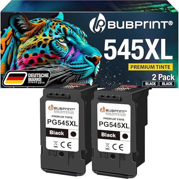 Bubprint PG 545XL 2 printeru kasetnes Saderīgs ar Canon PG-545XL Multipack Canon printeru kasetnes 545XL Pixma iP2850 MX495 TS3150 TS3350 TR4550 TR4551 MG2550S MG2555S MG2950S MG2950S MG3051