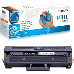 LOSMANN D111L toneris saderīgs ar Samsung MLT-D111L MLT-D111S priekš Xpress M2020W M2021 M2021W M2022 M2022W M2026 M2026W M2070 M2070F M2070F M2070 M2070 M22070W M2071FH M2071FW M2071HW M2071 (1 Black)