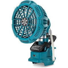 Portable Clip-on Fan Compatible with Makita 18 V Battery, Quiet Battery Fan with 3 Energy-Efficient Speed Levels for Bedroom, Outdoor, Camping and Construction Site (Tools Only)