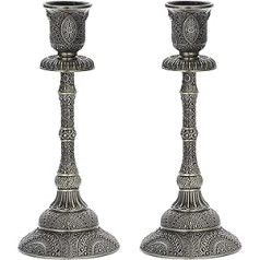 BSTKEY 2 metāla svečturu komplekts, Votive svečturi, dekoratīvie svečturi, svečturis, galda dekori, augstums 19 cm (antīka bronza)