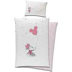 Disney Minnie Mouse bērnu gultas veļa 100 x 135 cm + 40 x 60 cm 100% kokvilna rozā