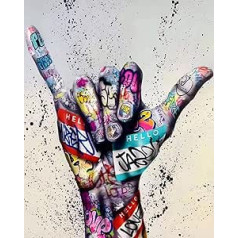 Tucocoo Two Fingers Means Number Six Graffiti Oil Painting by Numbers for Adults Wall Decor Gift 16x20 Inch