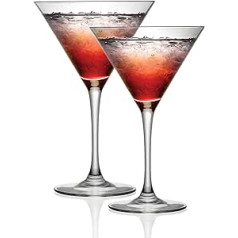 Cristal d'Arques P506388 kokteiļu glāzes — 2 klasisko Martini glāžu komplekts, 300 ml, neplīstošas šampanieša glāzes ballītēm un īpašiem gadījumiem, var mazgāt trauku mazgājamajā mašīnā, espresso un pasifloru augļi
