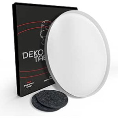 DREIBERG® Dekoratīvā paplāte, apaļa, diametrs 30 cm, balta, dekoratīva plāksne, dekoratīvā paplāte no metāla, dizaina dekoratīvā plāksne