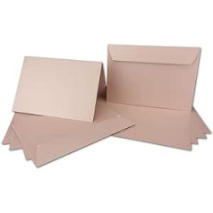 ARTOZ Nordana 25 x DIN A5 Folding Card Set with DIN C5 Envelopes - Rose Glow - 300 g/m² - 14.8 x 21 cm - Shimmering Paper for Crafts & Printing