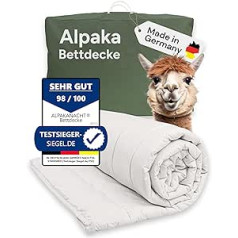 Alpakanacht Alpaca žiemos antklodė 155 x 220 cm, Alpaca antklodė, žiemos antklodė, šilta, 1800 g užpildu, tausojanti miegojimo antklodė su alpakų vilna, antklodė, apsauganti nuo užšalimo, pagaminta Vokietijoje