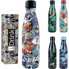 I-Drink Double Wall Thermal Bottle 350/500/750/1000 ml, Dekorēts (350 ml, Graffiti)