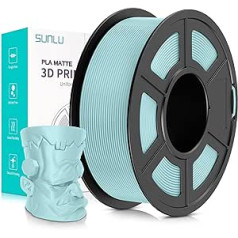 SUNLU 3D printera kvēldiegs, PLA matēta kvēldiega saišķis, 1,75 mm PLA pavedienu krāsa, gluda, matēta virsma, tīrs brūces pavediens, 1 kg spole, pulverzils