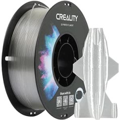 Creality CR-PETG 3D drukas kvēldiegs 1,75 mm, izcila izturība, augsta precizitāte, bez smaržas, netoksisks, mitruma izturīgs, 1 kg (2,2 mārciņas), spīdīgs PETG kvēldiegs 3D printeriem (caurspīdīgs)