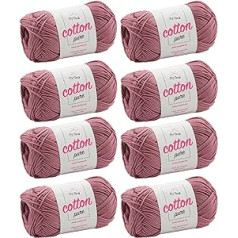 MyOma tamborēšanas dzija, Cotton Pure Pearl White (Fb 0101)- Kokvilnas adīšanas dzija + bezmaksas ceļvedis (angļu valoda nav garantēta) – 1 Ball of White Cotton Yarn, 50 g /125 m, adatas izmērs 2,5–3,5 mm.