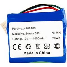 7.2 V 3500 mAh Ni-MH Battery for iRobot Braava 380T, 380, 390T, Mint 5200, 5200B, 5200C Vacuum Cleaner