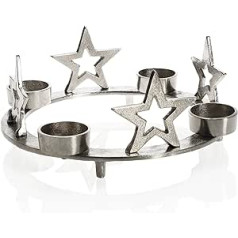 com-four® Metal Tea Light Holder with Star Motif - Decorative Candle Holder for Winter Time - Tea Light Holder Christmas Decoration (Star - Design 4)