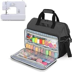 Teamoy Sewing Machine Bag with Wide Top Opening Universal Sewing Machine Bag Compatible with Most Standard Singer, Brother, Janome Machines and Accessories, black, Suitcase organiser