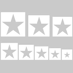 8 Stück große Stern-Schablonen, Sternschablonen, Sternschablonen, verschiedene Größen, Sternschablonen zum Bemalen, Basteln, Wände, Holz, Papier, Kunstprojekte, Heimdekoration