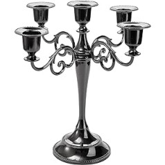 YOONIA Candle Holder 5-Arm Vintage Candle Holder Metal Multi-Arm Black for Home Wedding Christmas Party Decoration