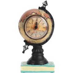 Alvinlite vintažinio gaublio formos dervos stalo laikrodis, laikrodžio gaublio dekoras Mini pasaulinio gaublio laikrodžio papuošalai, skirti darbo kambariui biuro dekoravimui