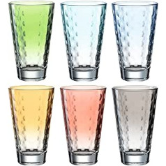 LEONARDO HOME 025907 Dzeramā stikla optiskais iepakojums pa 6 dažādiem 300 ml pasteļa stikls 300 ml daudzkrāsains