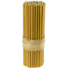 Danilovo Ritual Candles 100% Beeswax (Yellow) - Orthodox Candles for Prayer Table Decoration Wedding - Non-Toxic, Soot - Drip-Free, Sustainable Products, N10, Height: 35.5 cm, Diameter 11 mm (Pack of