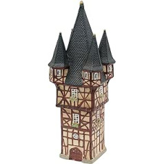 Dekohelden24 Lantern House Bromser Tower Rüdesheim/Reina Porcelāns G x P x A apm. 12 x 12 x 33 cm