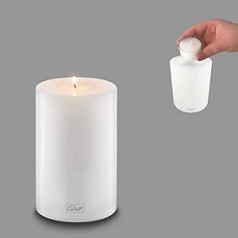 Qult Farluce Trend • Tea Light Holder in Candle Shape • Candle • Plastic Candle in Candle Look • Tea Light Candle with Tea Light Insert • Includes Tea Light • White (Diameter 8 cm, Height 12 cm)