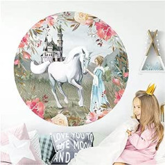 Little Deco DL588-4 Sienas uzlīme bērnu istabai Unicorn Princess Sienas uzlīme bērniem Sienu dekorēšanai Rotaļu istabas sienas uzlīme Guļamistabas tapetes Pašlīmējošās