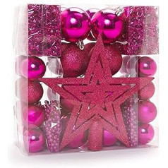 Heitmann Christmas Tree Decoration Set - Baubles, Tree Top Star, Bead Chains, Garlands - 45-Piece Christmas Decorations