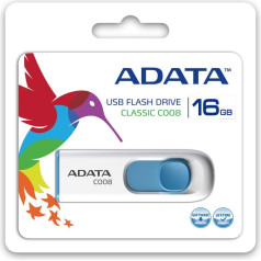 Flash zibatmiņas dashdrive classic c008 16gb usb2.0 balts un zils