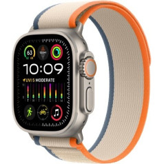 Pulkstenis ultra 2 gps + mobilais, 49 mm titāna apvalks ar trail joslu oranžā/bēšā krāsā - m/l