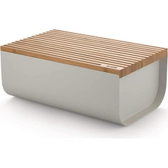 Alessi Mattina BG03 WG Bread Bin Stainless Steel with Epixid Resin and Bamboo Wood Warm Grey