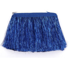 YYCRAFT Tinsel Fringe Trim Tinsel Garland Dance Costume Fringe Trim Shiny Foil Effect Party Decoration (5 Yards, Royal Blue)