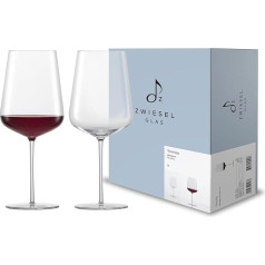 Zwiesel Glas Bordeaux glāze sarkanvīnam Vervino (2 glāžu komplekts), elegantas Bordeaux glāzes sarkanvīnam, Tritan® kristāla glāzes, kuras var mazgāt trauku mazgājamā mašīnā, ražotas Vācijā (produkta Nr. 122170)