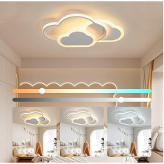 LED Ceiling Light, Creative Clouds Ceiling Lamp, 32 W, 2,700 lm, 42 cm, Cool White 6,000 K, Modern White Ceiling Light, Wall Light for Living Room, Bedroom, Hallway and Children's Room