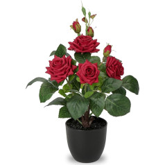 34 cm dirbtinės gėlės Rose Bush Dirbtiniai augalai vazone Rose Bush apdaila Gyvenamasis kambarys Balkonas Terasa Sodas Vestuvės