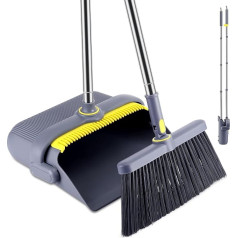 vvhippo Broom and Dustpan Set, Upright Sweeper and Dustpan Combo, Removable Broom and Shovel for Household Cleaning (A)