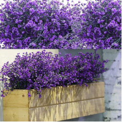 12 Bundles Artificial Shrubs Bushes Artificial Flowers Outdoor UV Resistant Plants Flowers Decorative Artificial Shrubs Bushes for Flower Arrangement Table Centrepiece Decor