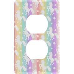 Magic Rainbow Unicorn Zirgs Zirgs Duplex Socket Cover Wall Plate Switch Plates izmērs 1 Gang 7.4 x 11.7 cm Kids Dekoratīvie Bērnistabas Teenager Toddler Room Guļamistaba Vannas istaba Decor