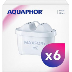 AQUAPHOR Maxfor+ Mg Pack 6 filtru kārtridži I Filtrē kaļķakmeni un hloru, kā arī smagos metālus un citas vielas I 200 l tīra un garda ūdens I Ar AQUALEN tehnoloģiju I Labākai uzturam un