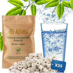 Ajima EM® 35 pelēks keramikas pērļu ūdens filtrs karafei tējkannai pudelei veļas mazgājamās mašīnas filtra risinājums Eco Friendly Anti Limescale tīrīšanas ūdens