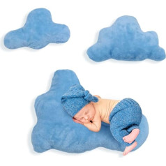 BYNYXI Bērnu fotogrāfija rekvizīti, 3PCS Cute Cloud spilvens Baby Pozēšana spilvens zīdaiņu spilvens Plīša pildījumu spilvens Soft Baby Photoshoot spilvens piederumi zēniem meitenēm 0-3 mēneši