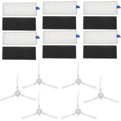 12 sānu birstīšu un filtru komplekts robotu putekļsūcējiem, kas saderīgs ar Rowenta Explorer 20/40/60 Series/Tefal 20 putekļsūcēju piederumiem