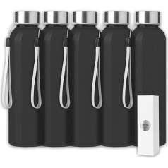 ShyaWorld 500ml caurspīdīga stikla pudele ar aukliņu, nerūsējošā tērauda vītņotiem aizbāžņiem, viena pudele pudelē