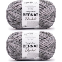 Bernat Blanket Ashen Titanium dzija - 2 iepakojumi pa 300g - Poliesters - 6 Super Bulky - 220 metri - Adīšana / tamborēšana