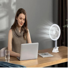 LETOUR USB ventilators klusais ventilators mazs 3 ātrumi galda ventilators Clip Fan klusie ventilatori kempinga āra ventilators ar gaismu Clip Fan ventilators ventilators mājas birojam ārā