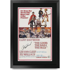 HWC Trading The Good, The Bad & The Ugly A3 Framed Signed Printed Autographs Picture Print Photo Display Gift For Clint Eastwood Film Fans