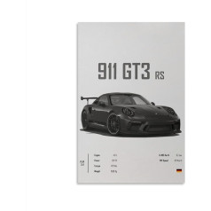 Dujoi Auto plakāts 911 GT3RS sacīkšu auto sienas mākslas Vintage auto plakāts vīriešiem Auto Art Prints 911 audekls ierāmētas bez rāmja 12x18 collu